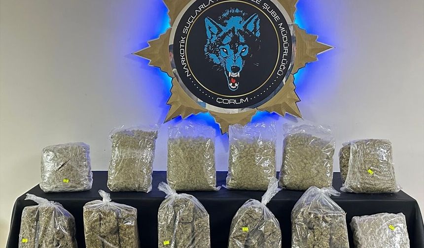 Çorum'da yaklaşık 9,5 kilogram sentetik uyuşturucu ele geçirildi