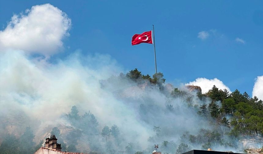 GÜNCELLEME - Tarihi Kütahya Kalesi'nde çıkan yangın kontrol altına alındı