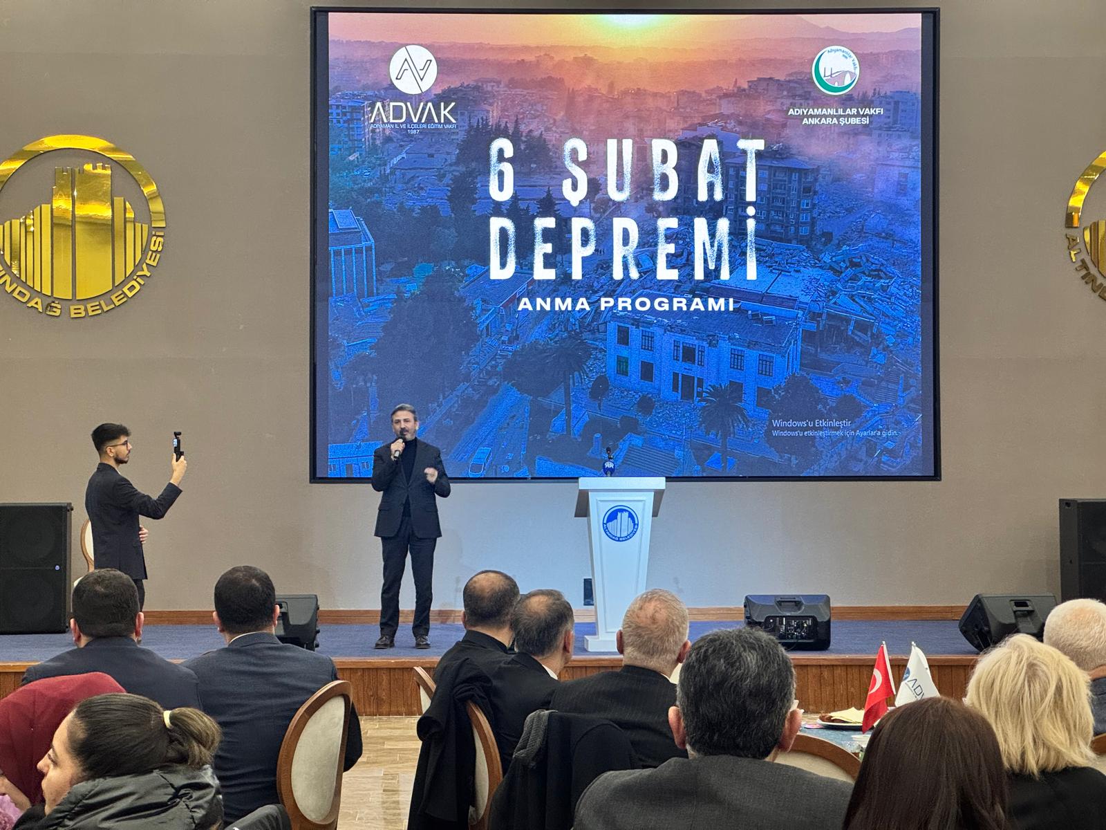 Başkentte 6 Şubat depremlerinde hayatını kaybedenler için anma programı düzenlendi