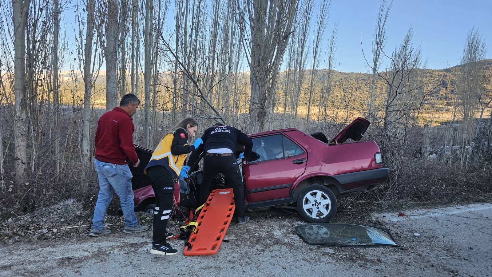 Antalya'da ağaca çarpan otomobildeki 2 kişi öldü