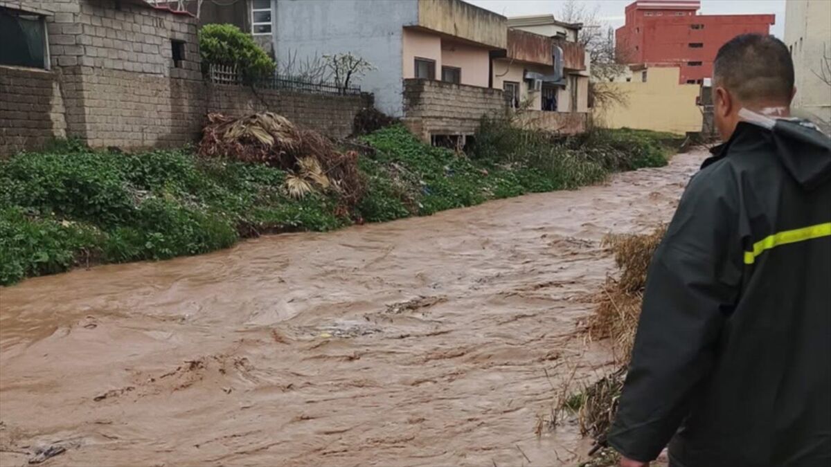 Irak'ın Duhok kentinde meydana gelen selde 50 evi su bastı