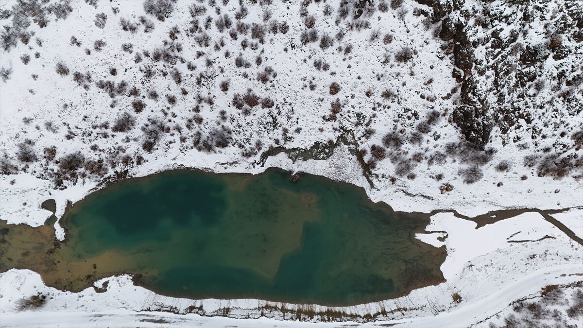 Isparta'da kar manzaraları havadan görüntülendi