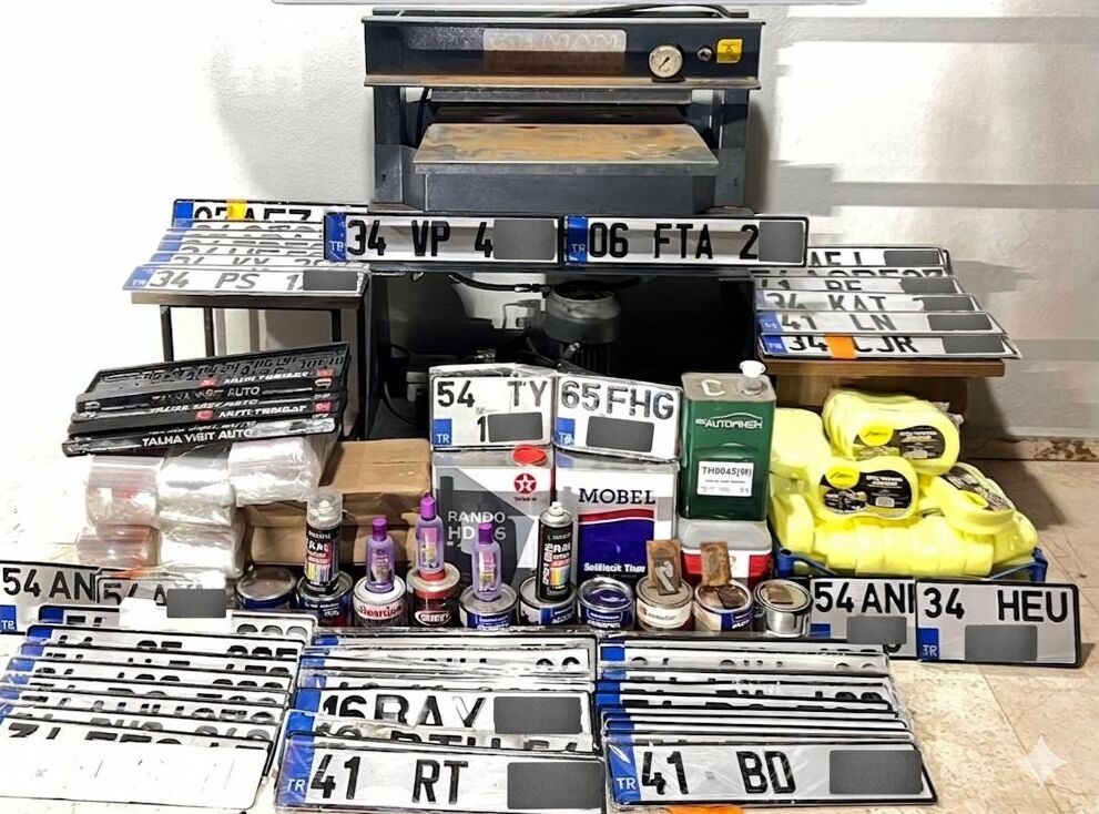 Sakarya'da sahte plaka üretimi ve satışı yapan 3 şüpheli yakalandı
