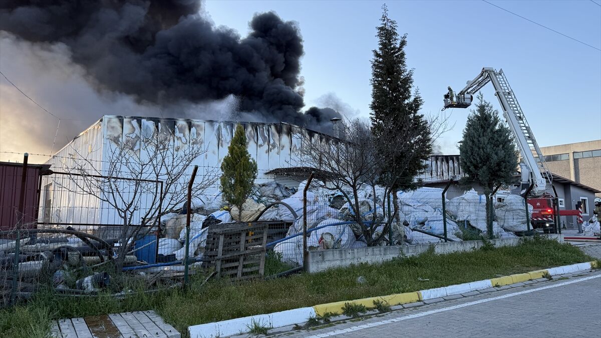 Tire'de organize sanayi bölgesindeki depoda çıkan yangın kontrol altına alındı