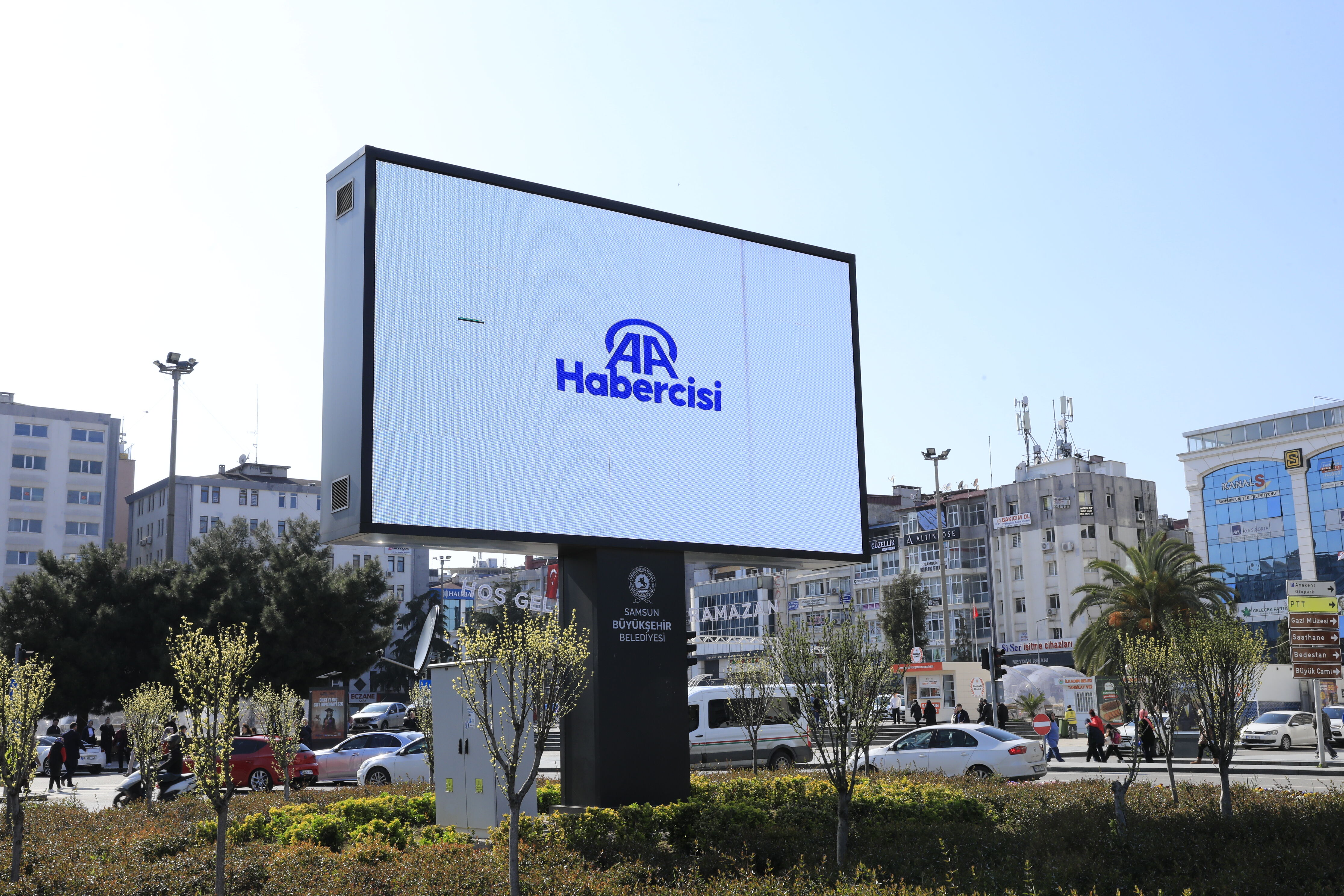 Samsun'da dev ekranda AA'nın 106. kuruluş yıl dönümü tanıtım videosu yayımlandı