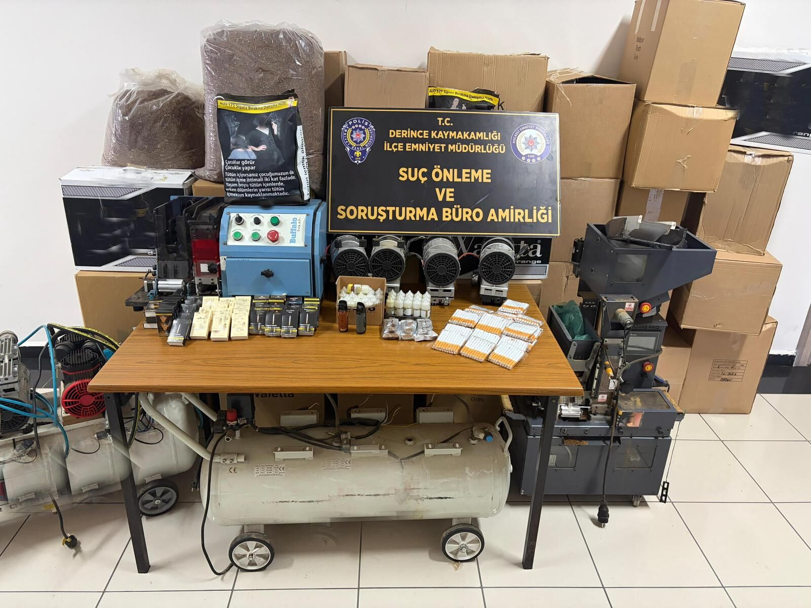 Kocaeli'de 209 bin 340 makaron ele geçirildi