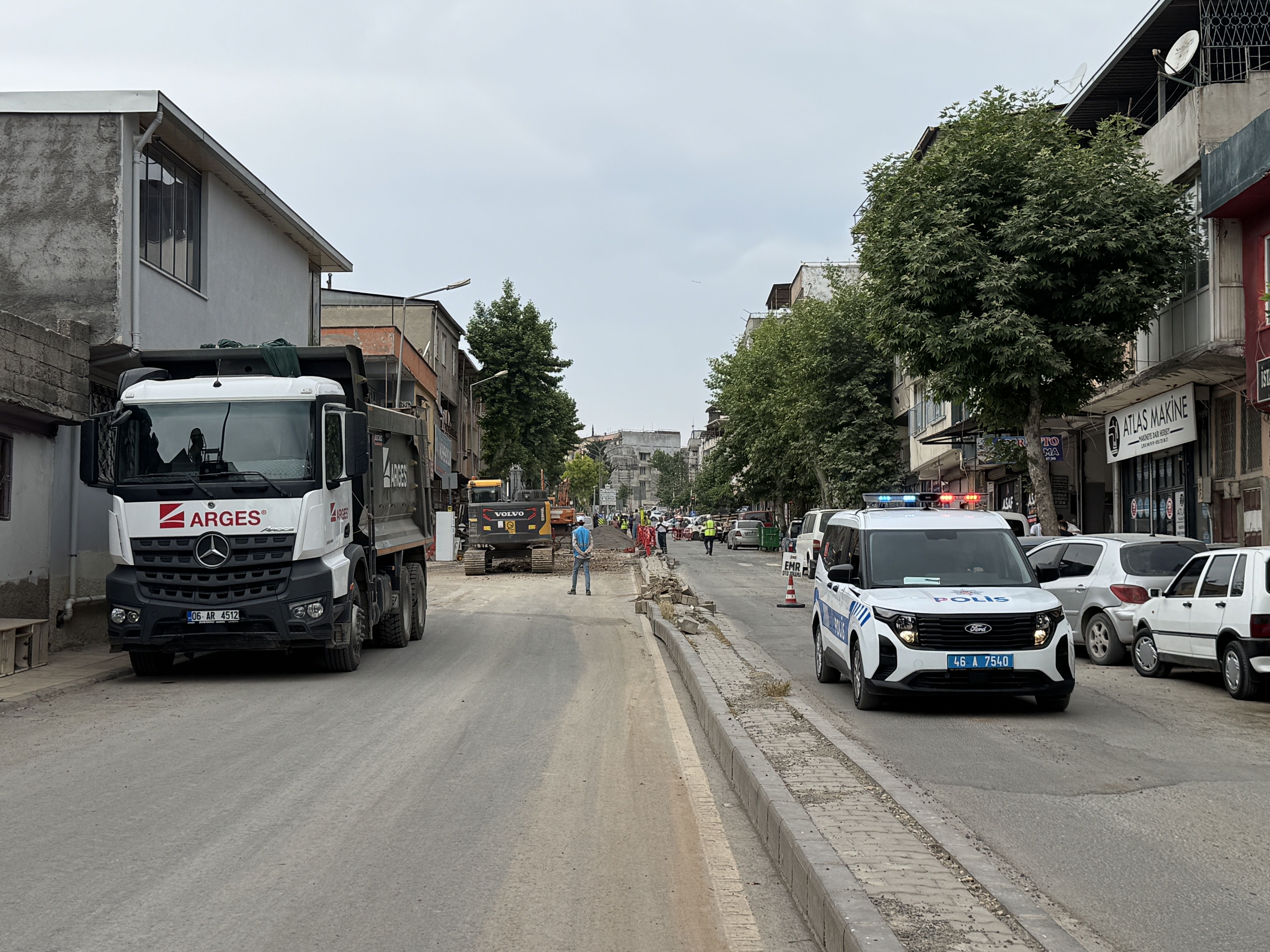 Kahramanmaraş'ta altyapı çalışması sırasında doğal gaz borusu delindi