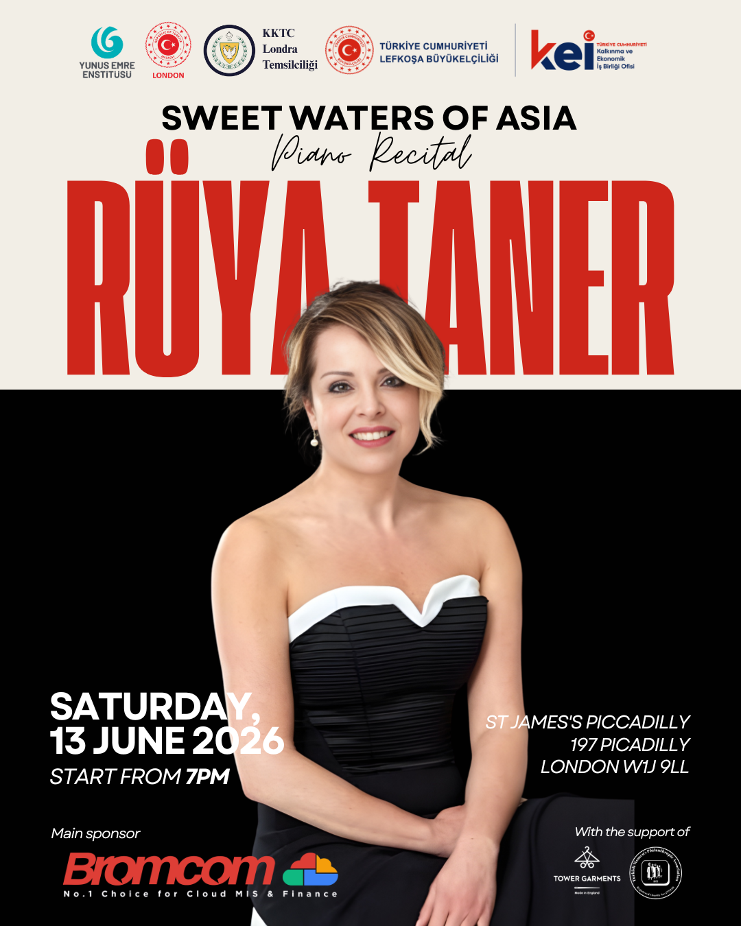 Londra'da Rüya Taner “Asya’nın Tatlı Suları” Piyano Resitali konseri