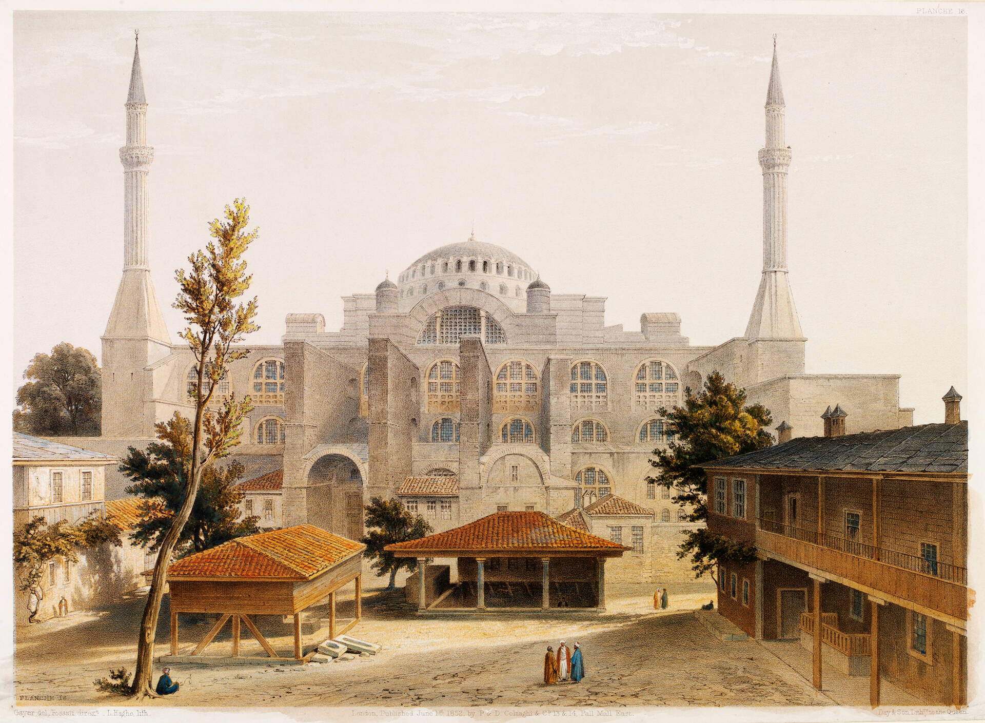 Aya Sofia Constantinople', hand-coloured lithograph, by Gaspare Fossati, published by P. & D. Colnaghi, 1852, London